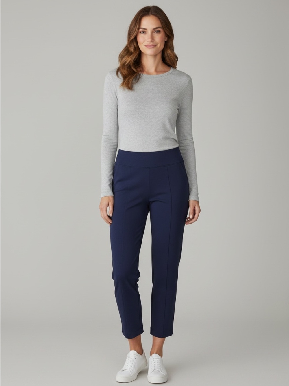 Boston Proper Navy Pull-On
Cropped Trouser Pants Size XS
Stretch